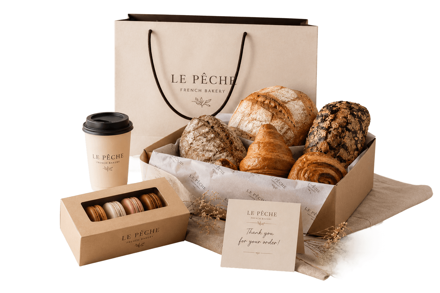Le Pêche Gourmand wholesale packaging for cafés and retailers